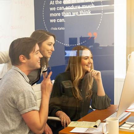 Employees talking