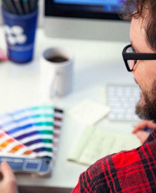 Designer choosing colors